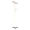 Briloner 1328-022 - LED grīdas lampa ar regulējamu spilgtumu LED/21W/230V + LED/3,5W matēts hroms