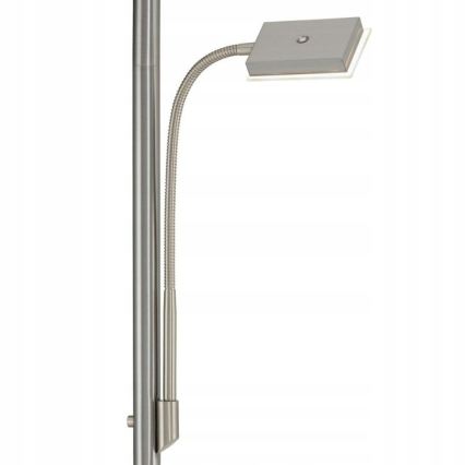 Briloner 1328-022 - LED grīdas lampa ar regulējamu spilgtumu LED/21W/230V + LED/3,5W matēts hroms