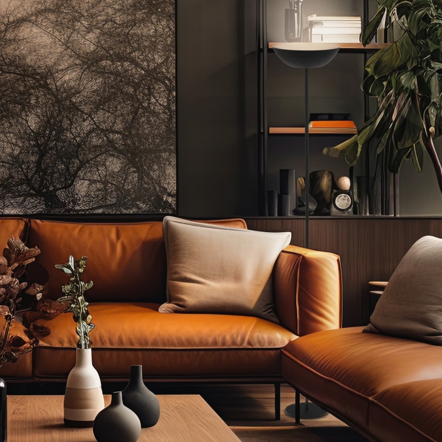 Briloner 1500015 - ESTATE LED grīdas lampa ar regulējamu spilgtumu LED/8W/5V 4000 mAh melna