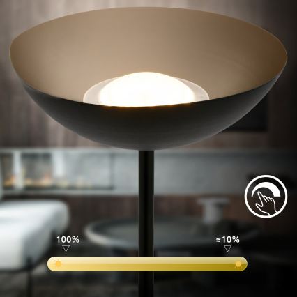 Briloner 1500015 - ESTATE LED grīdas lampa ar regulējamu spilgtumu LED/8W/5V 4000 mAh melna