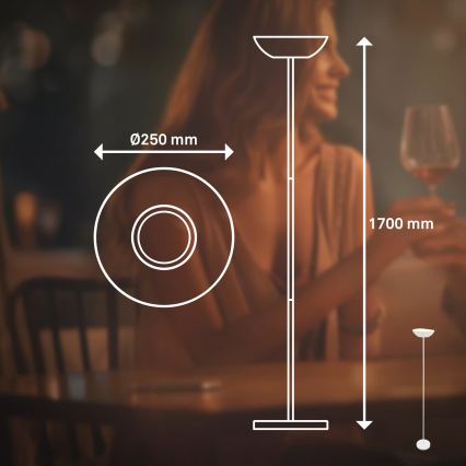 Briloner 1500016 - LED stāvlampa ar regulējamu spilgtumu ESTATE LED/8W/5V 4000 mAh balta