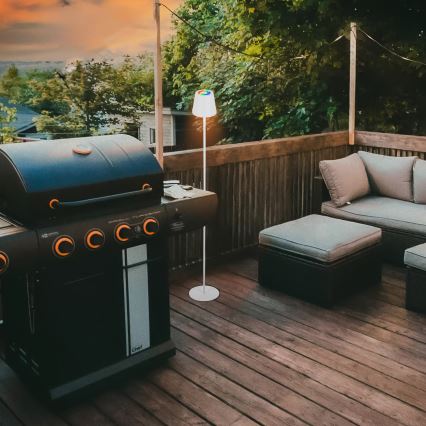 Briloner 1507016 - LED regulējama grīdas lampa KIKI LED/4,3W/5V IP44 2600 mAh balta