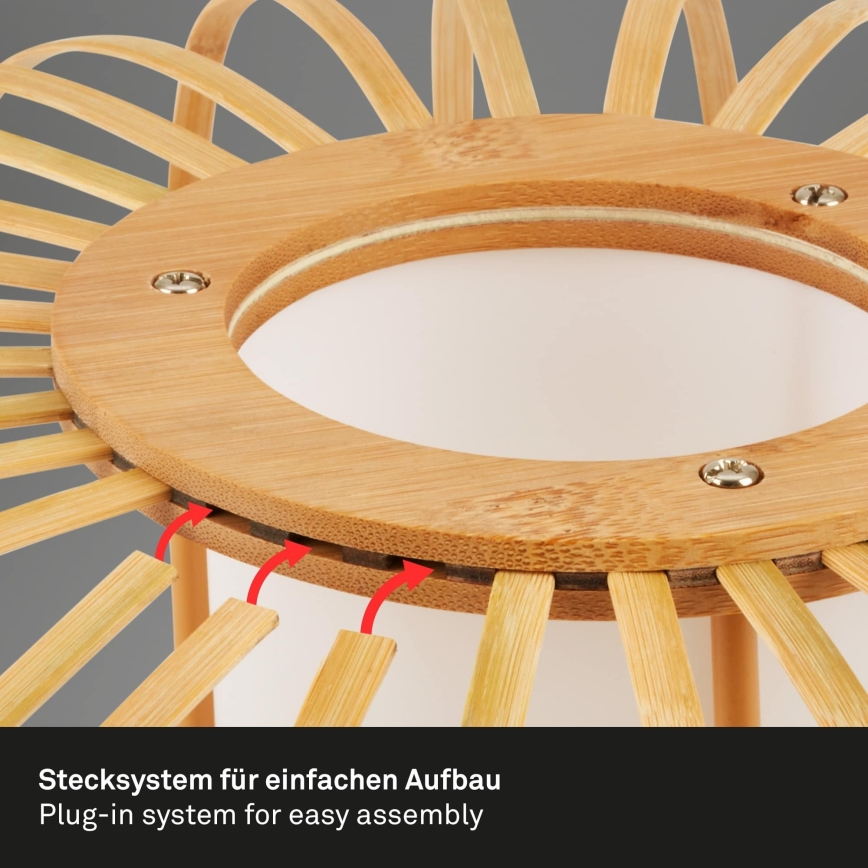 Briloner 1759011 - Grīdas lampa 1xE27/10W/230V bambusa/melna