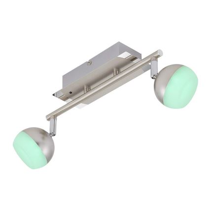 Briloner 2040-022 - LED RGB Aptumšojams starmetis 2xLED/3,3W/230V + tālvadības pults