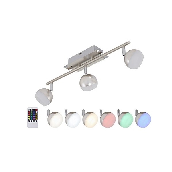 Briloner 2040-032 - LED RGB Aptumšojams starmetis 3xLED/3,3W/230V + tālvadības pults