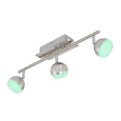 Briloner 2040-032 - LED RGB Aptumšojams starmetis 3xLED/3,3W/230V + tālvadības pults