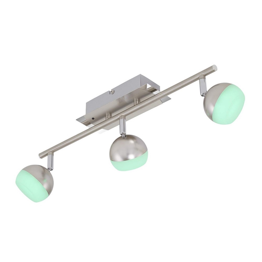 Briloner 2040-032 - LED RGB Aptumšojams starmetis 3xLED/3,3W/230V + tālvadības pults