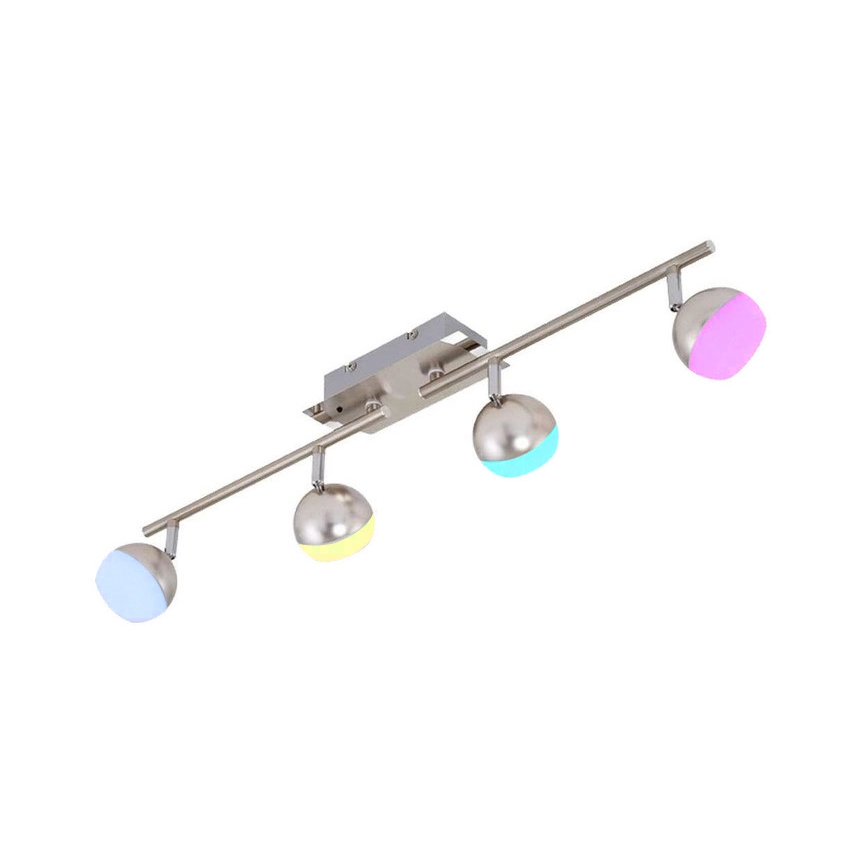 Briloner 2040-042 - LED RGB Aptumšojams starmetis BAFFLE 4xLED/3,3W/230V + tālvadības pults