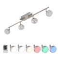 Briloner 2040-042 - LED RGB Aptumšojams starmetis BAFFLE 4xLED/3,3W/230V + tālvadības pults