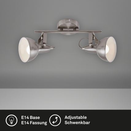 Briloner 2049-022 - Starmetis SOFT 2xE14/40W/230V matēts hroms