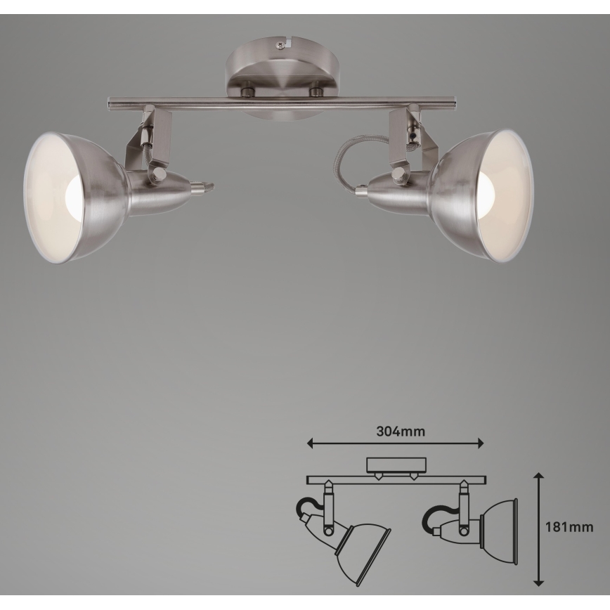 Briloner 2049-022 - Starmetis SOFT 2xE14/40W/230V matēts hroms