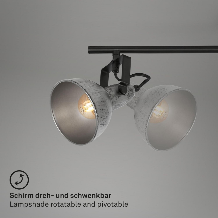 Briloner 2049-034 - Starmetis RETRO 3xE14/40W/230V pelēka