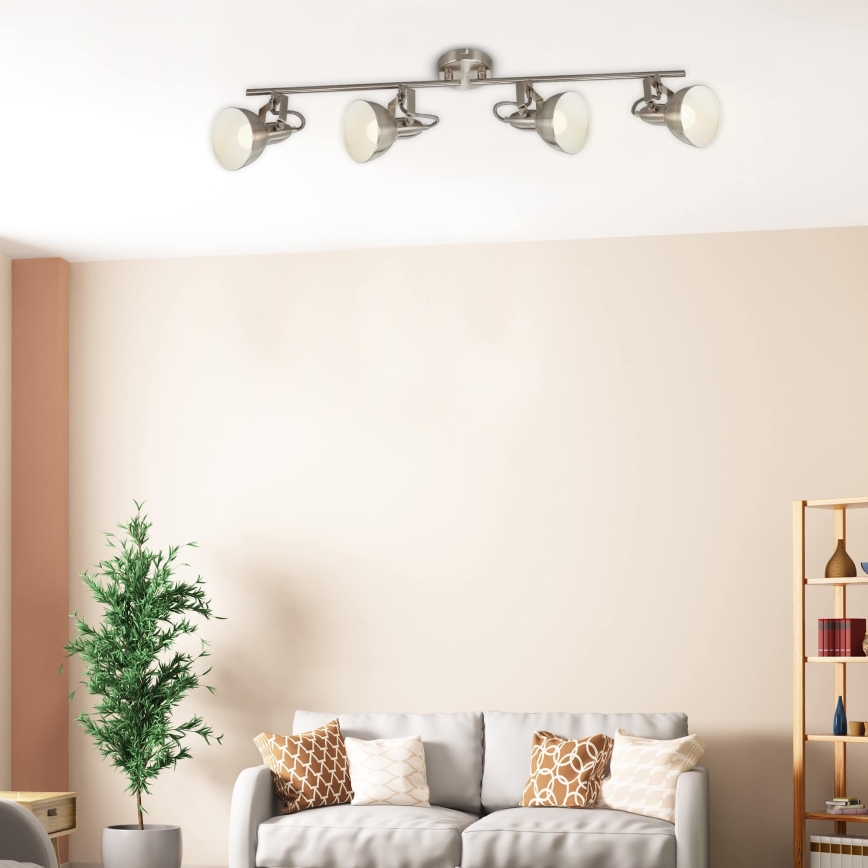 Briloner 2049-042 - virziena gaismeklis 4xE14/40W/230V, sudraba krāsā