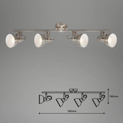 Briloner 2049-042 - virziena gaismeklis 4xE14/40W/230V, sudraba krāsā