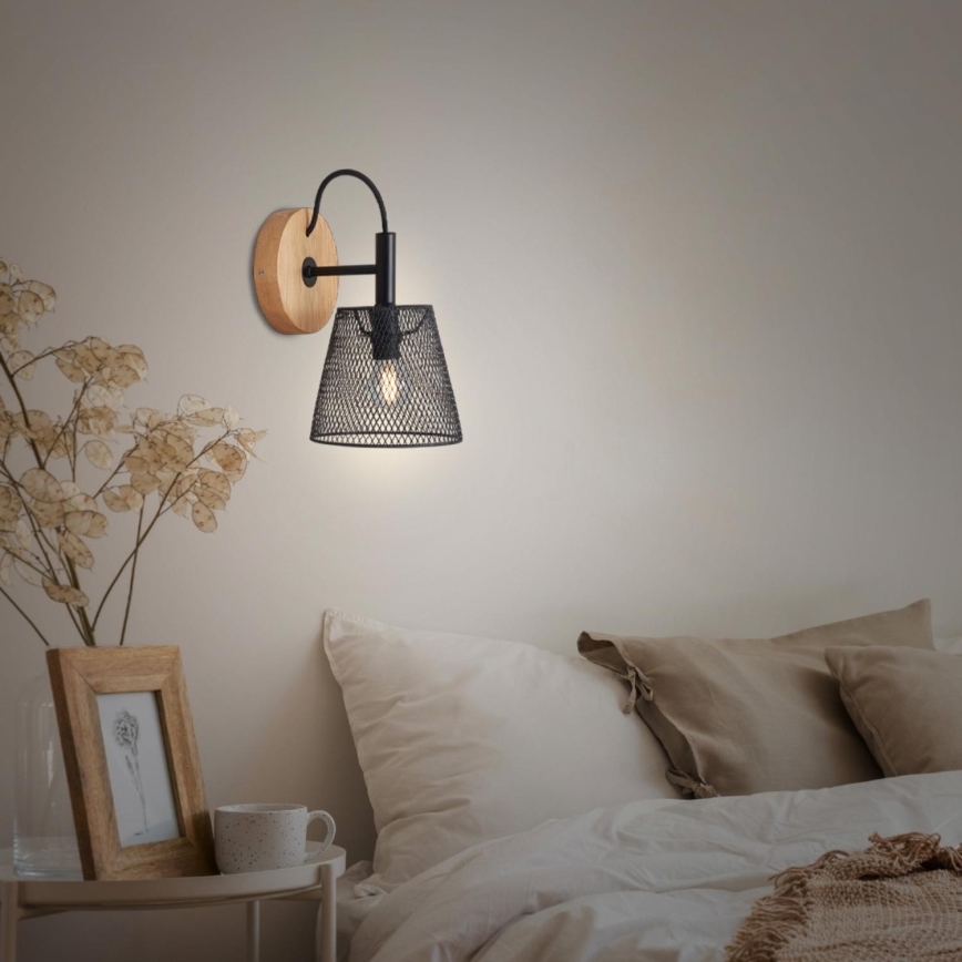 Briloner 2077-015 - Sienas lampa WOOD & STYLE 1xE14/25W/230V gumijkoks