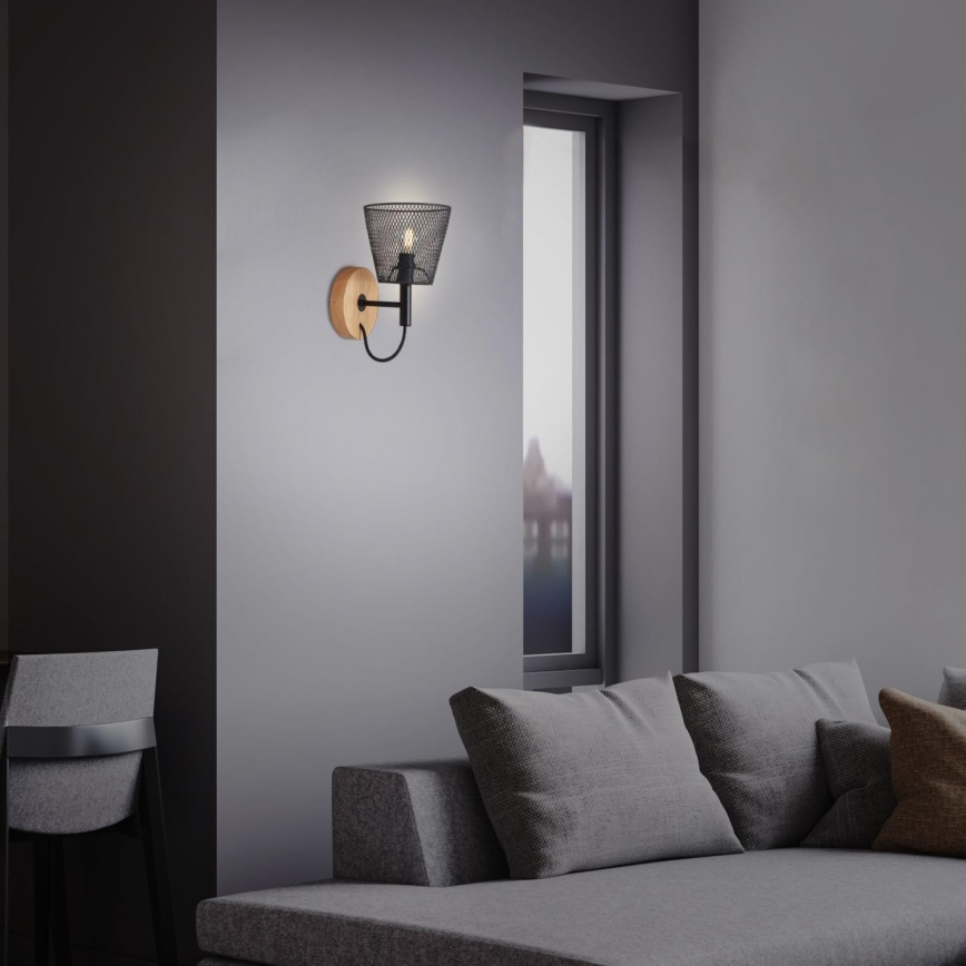 Briloner 2077-015 - Sienas lampa WOOD & STYLE 1xE14/25W/230V gumijkoks