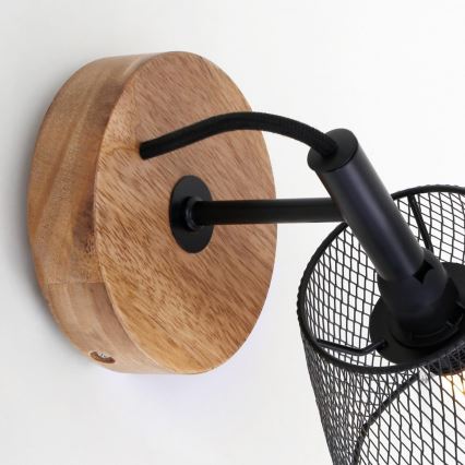Briloner 2077-015 - Sienas lampa WOOD & STYLE 1xE14/25W/230V gumijkoks
