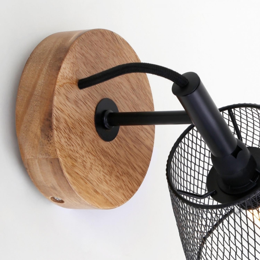 Briloner 2077-015 - Sienas lampa WOOD & STYLE 1xE14/25W/230V gumijkoks