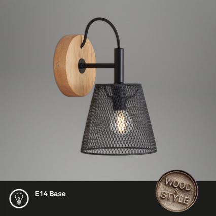 Briloner 2077-015 - Sienas lampa WOOD & STYLE 1xE14/25W/230V gumijkoks