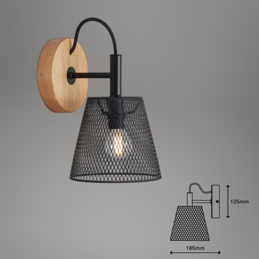 Briloner 2077-015 - Sienas lampa WOOD & STYLE 1xE14/25W/230V gumijkoks