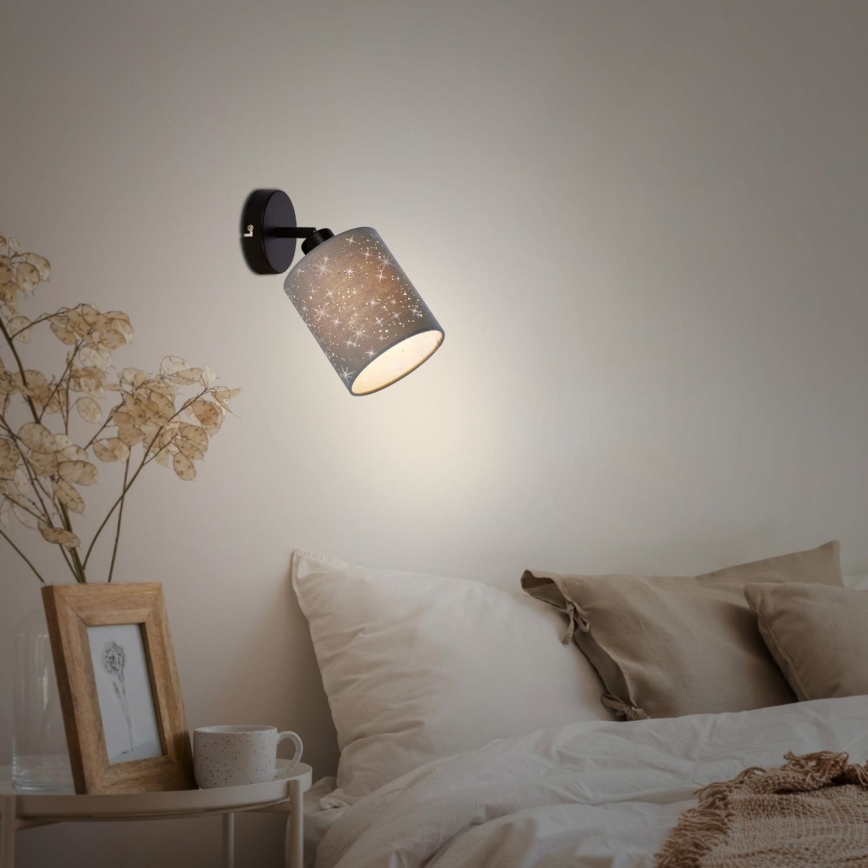 Briloner 2078-014 - Sienas starmetis SPOTLIGHT 1xE27/25W/230V pelēka/melna