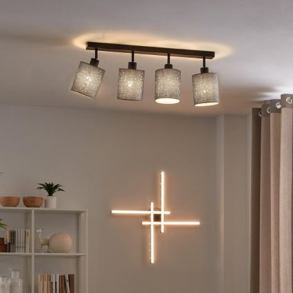 Briloner 2078-044 - Starmetis SPOTLIGHT 4xE27/25W/230V pelēka/melna