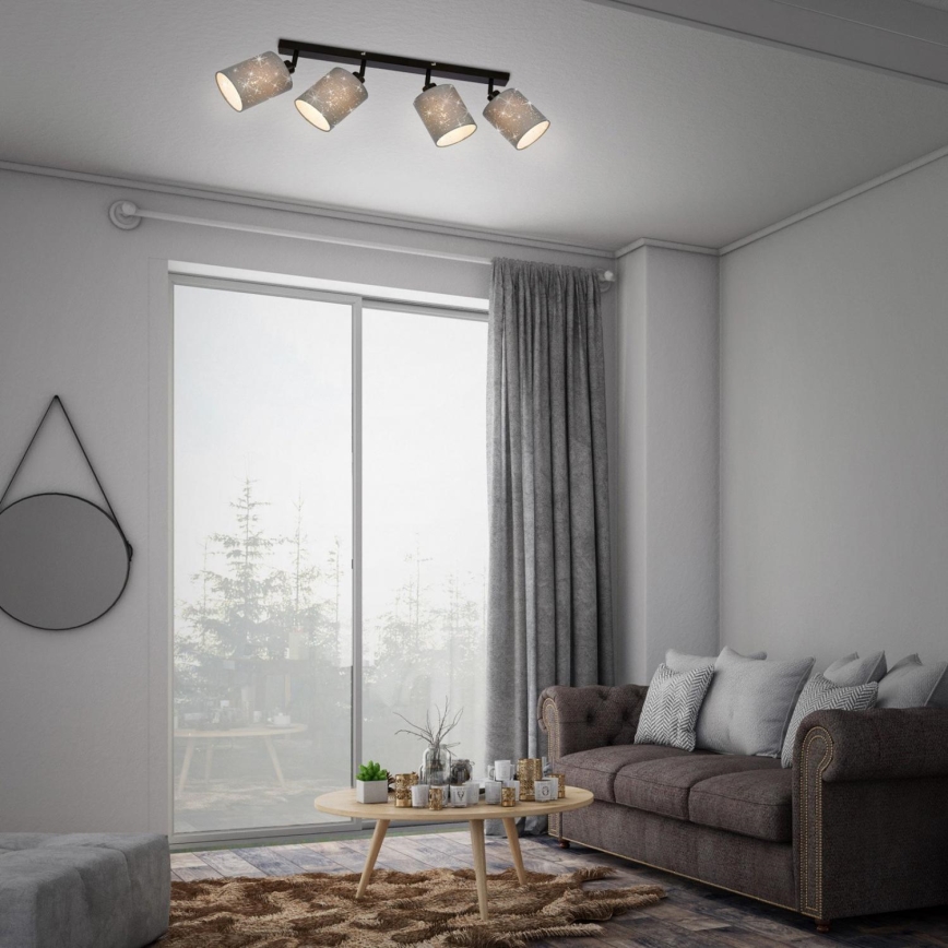 Briloner 2078-044 - Starmetis SPOTLIGHT 4xE27/25W/230V pelēka/melna