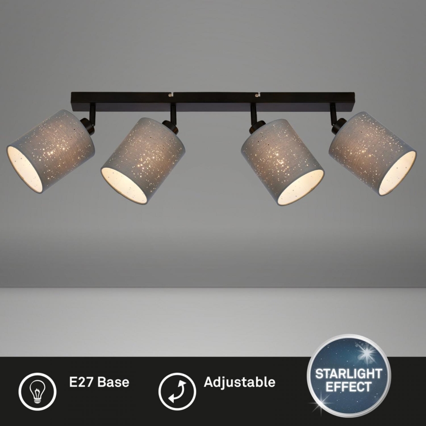 Briloner 2078-044 - Starmetis SPOTLIGHT 4xE27/25W/230V pelēka/melna