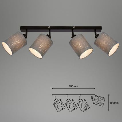 Briloner 2078-044 - Starmetis SPOTLIGHT 4xE27/25W/230V pelēka/melna