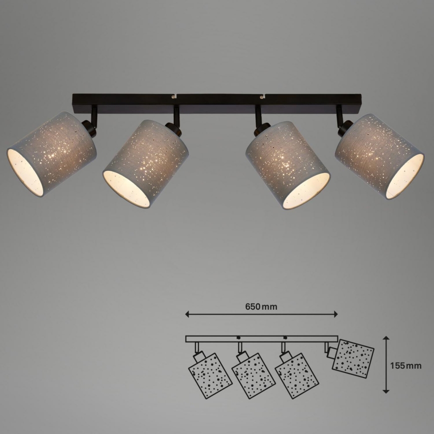 Briloner 2078-044 - Starmetis SPOTLIGHT 4xE27/25W/230V pelēka/melna