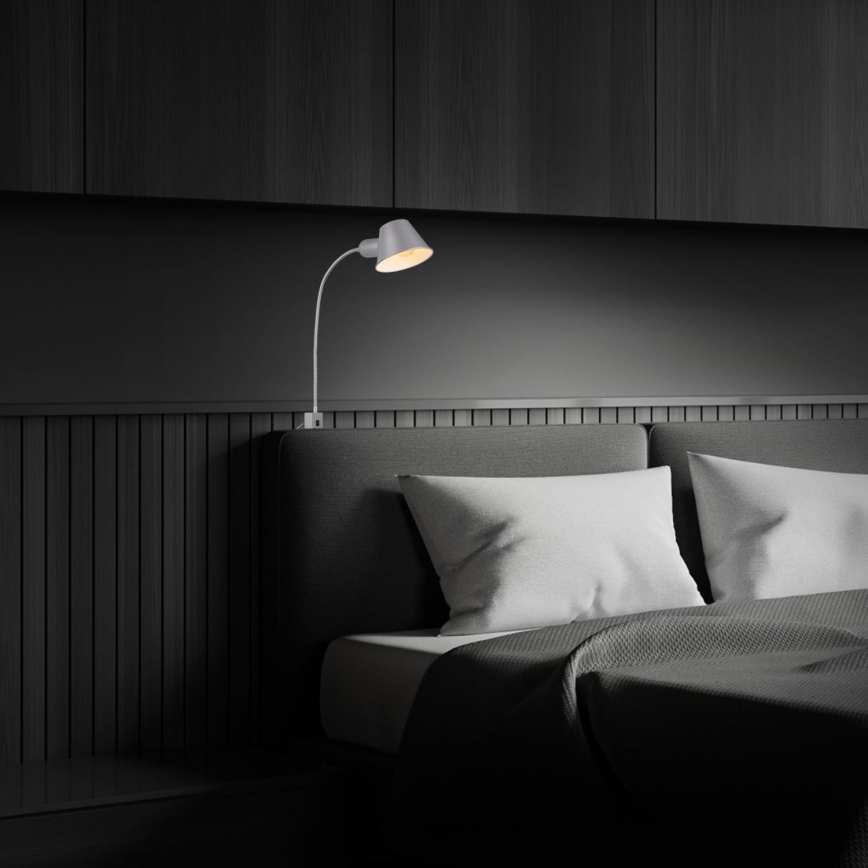 Briloner 2079-014 - Sienas pielāgojama lampa 1xE27/10W/230V sudraba