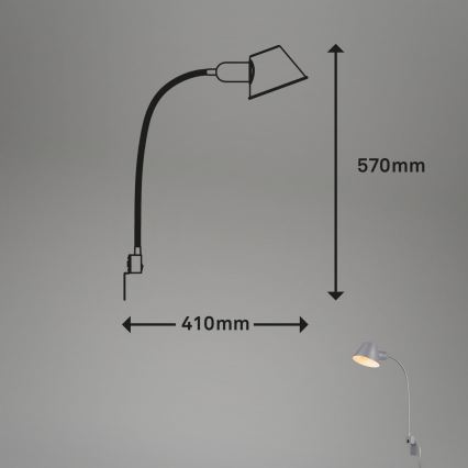 Briloner 2079-014 - Sienas pielāgojama lampa 1xE27/10W/230V sudraba