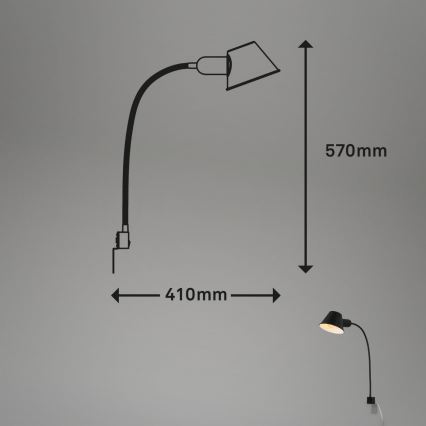 Briloner 2079-015 - Sienas pielāgojama lampa 1xE27/10W/230V melna