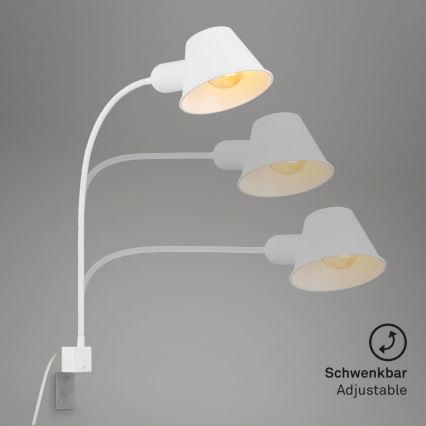 Briloner 2079-016 - Sienas pielāgojama lampa 1xE27/10W/230V balta