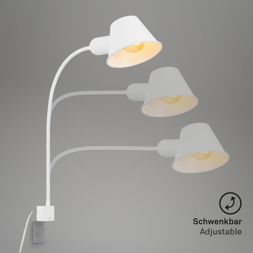 Briloner 2079-016 - Sienas pielāgojama lampa 1xE27/10W/230V balta