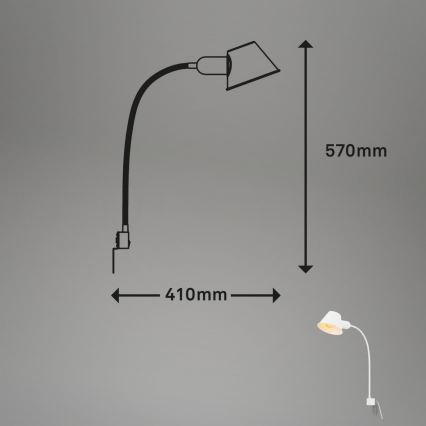Briloner 2079-016 - Sienas pielāgojama lampa 1xE27/10W/230V balta