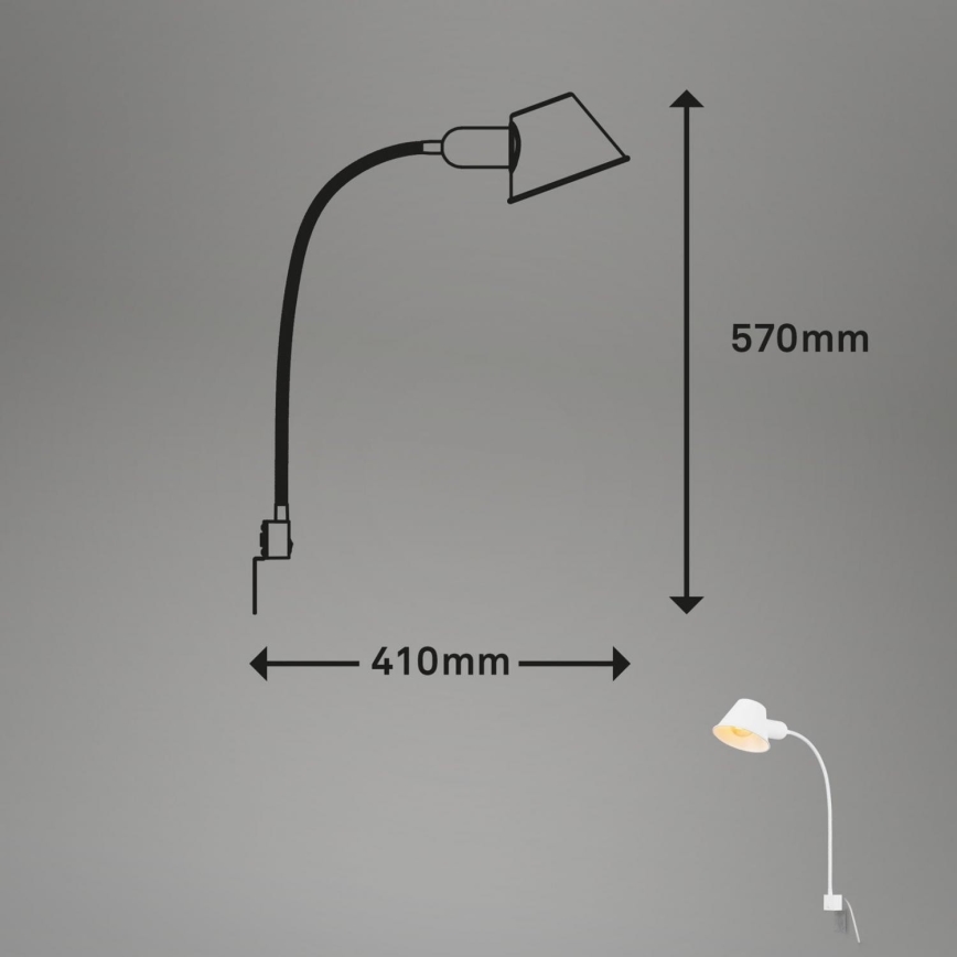 Briloner 2079-016 - Sienas pielāgojama lampa 1xE27/10W/230V balta