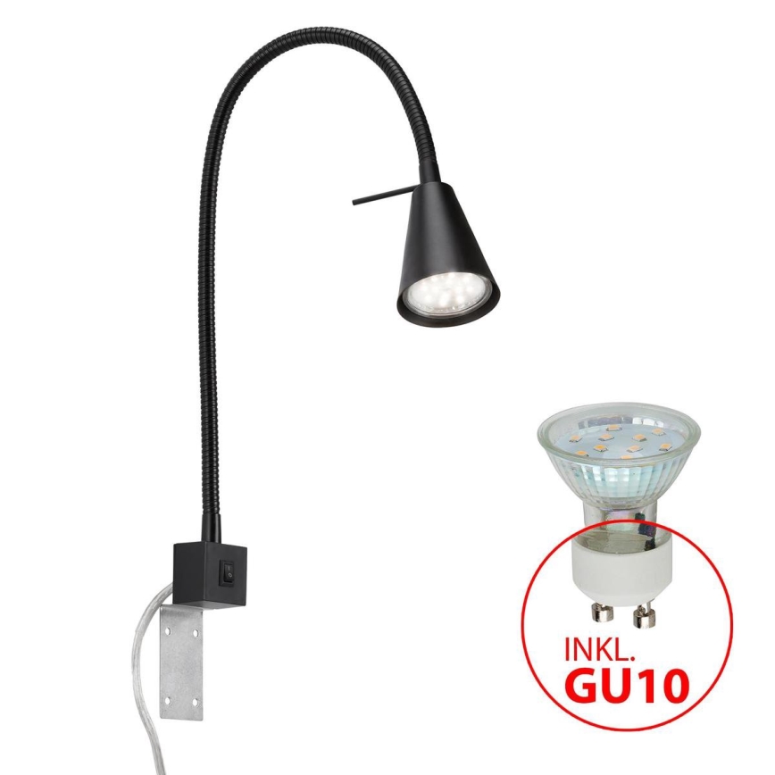 Briloner 2080-015 - LED Sienas lampa COMFORT LIGHT 1xGU10/5W/230V melna