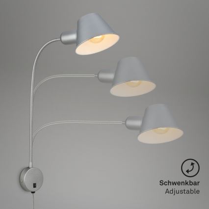 Briloner 2089-014 - Lokāma sienas lampa BRELLO 1xE27/10W/230V matēts hroms