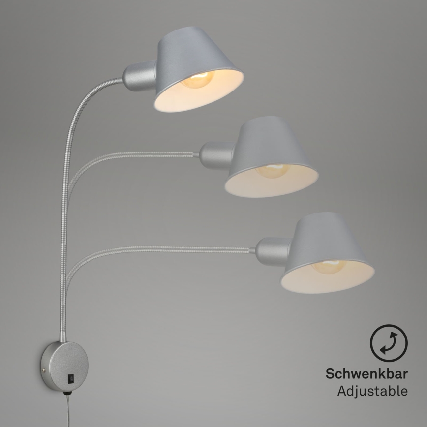 Briloner 2089-014 - Lokāma sienas lampa BRELLO 1xE27/10W/230V matēts hroms