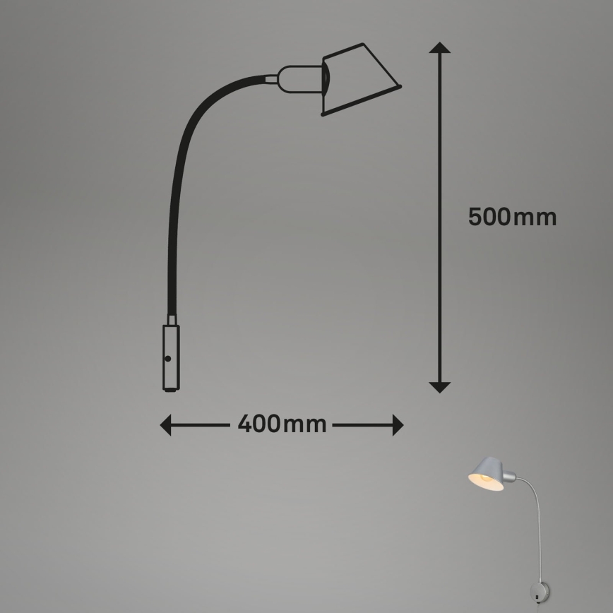 Briloner 2089-014 - Lokāma sienas lampa BRELLO 1xE27/10W/230V matēts hroms