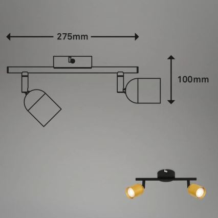 Briloner 2145-027 - Virziena gaismeklis 2xGU10/9W/230V