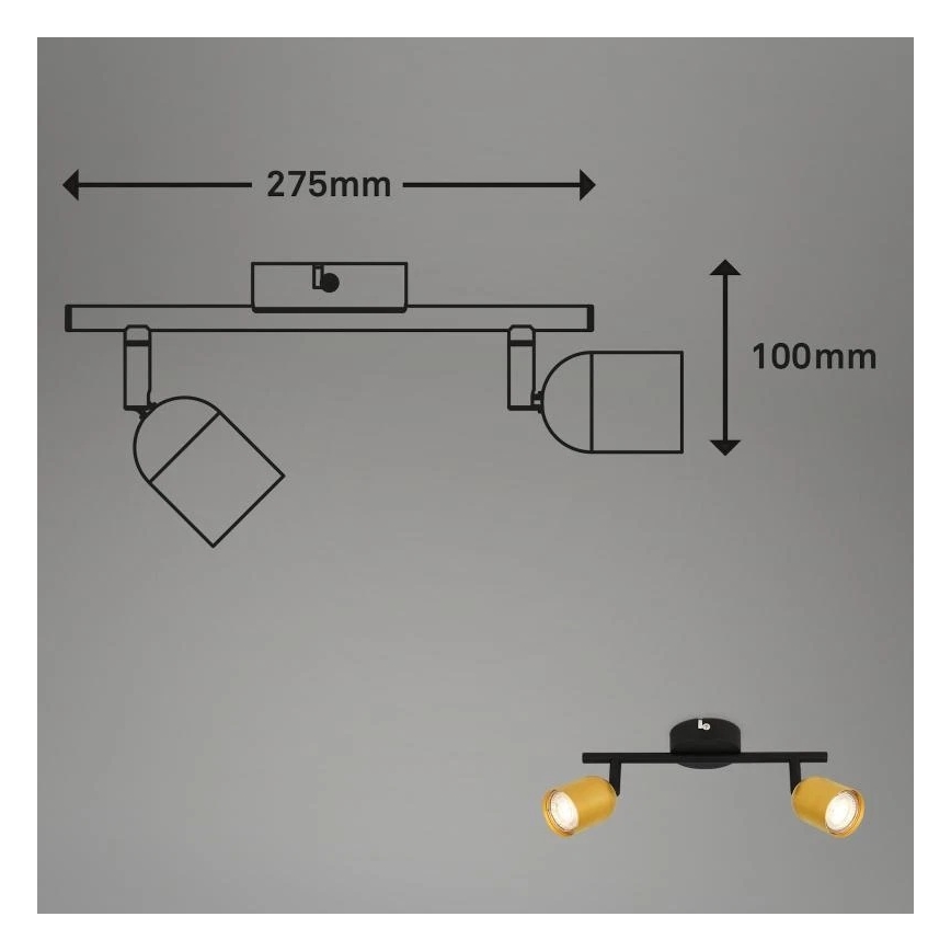 Briloner 2145-027 - Virziena gaismeklis 2xGU10/9W/230V