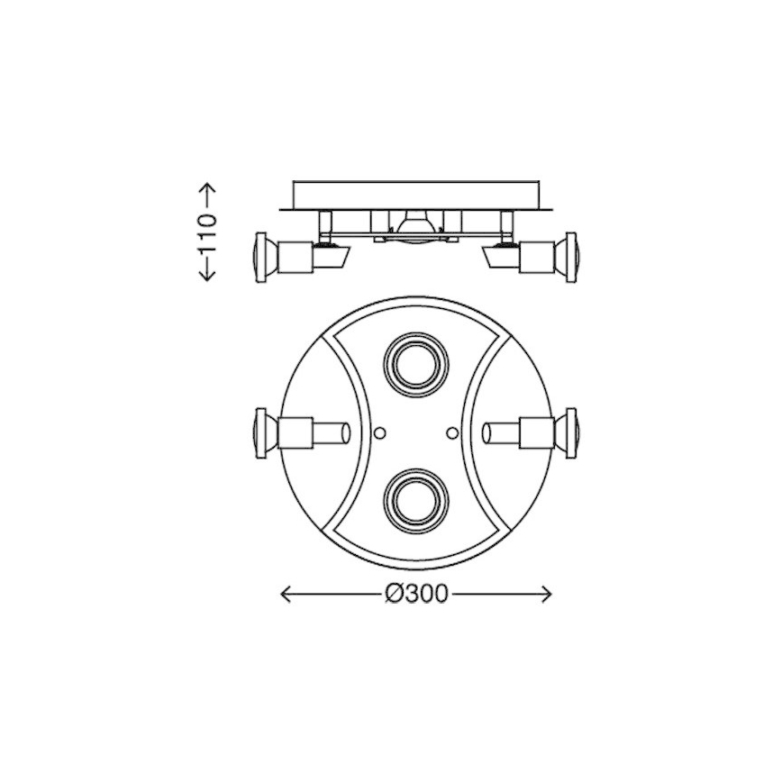 Briloner 2159-048LM - LED Starmetis SPLASH 4xGU10/3W/230V
