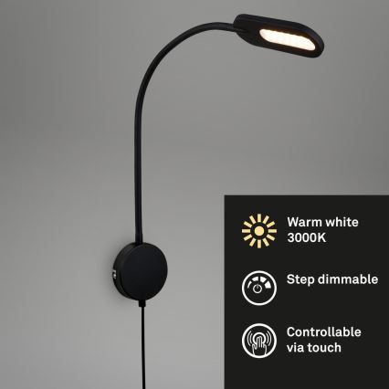 Briloner 2177015 - LED Aptumšojama pielāgojama sienas lampa LED/6W/230V melna