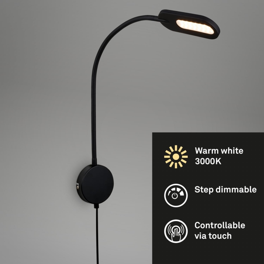 Briloner 2177015 - LED Aptumšojama pielāgojama sienas lampa LED/6W/230V melna
