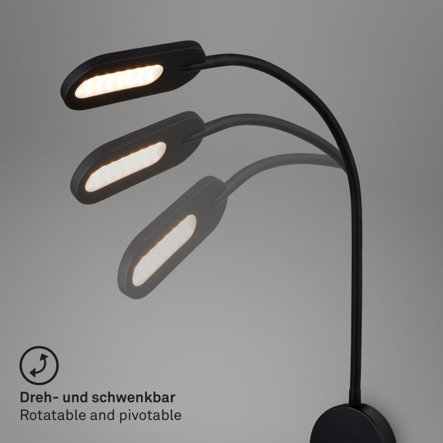 Briloner 2177015 - LED Aptumšojama pielāgojama sienas lampa LED/6W/230V melna