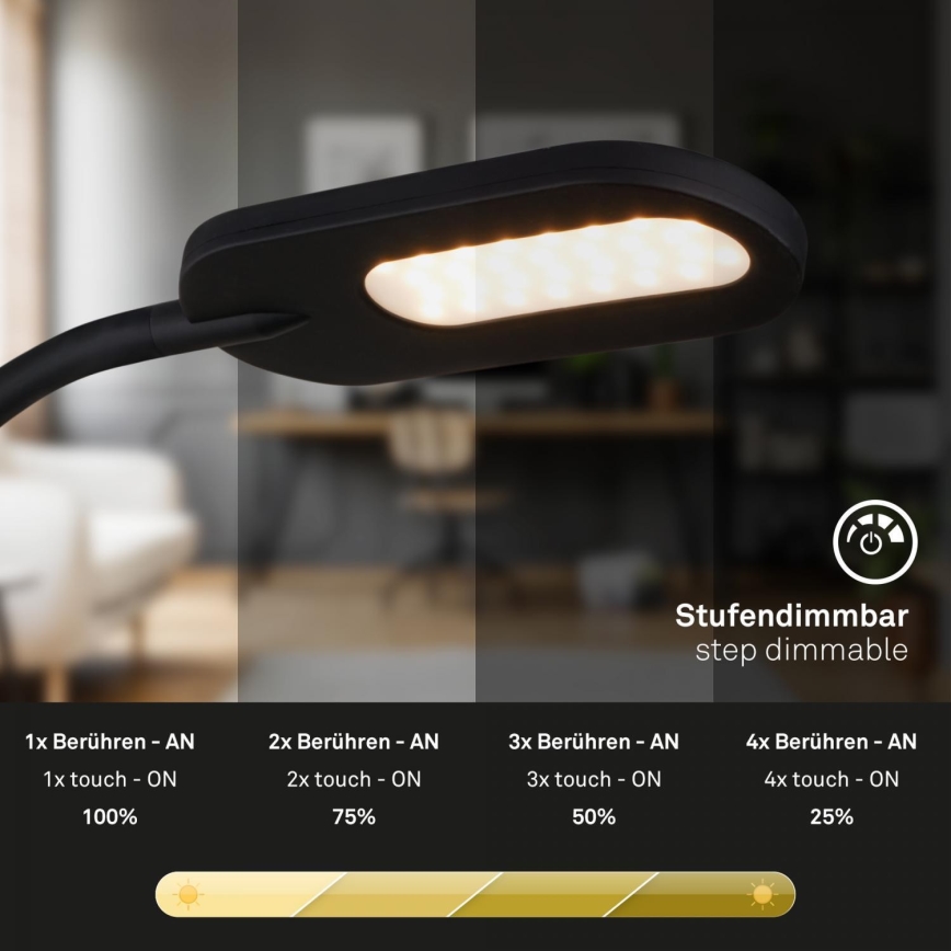 Briloner 2177015 - LED Aptumšojama pielāgojama sienas lampa LED/6W/230V melna