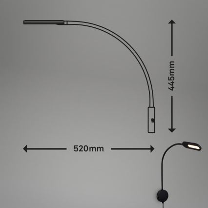 Briloner 2177015 - LED Aptumšojama pielāgojama sienas lampa LED/6W/230V melna