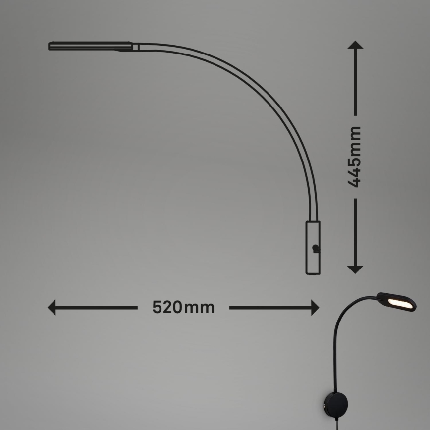 Briloner 2177015 - LED Aptumšojama pielāgojama sienas lampa LED/6W/230V melna